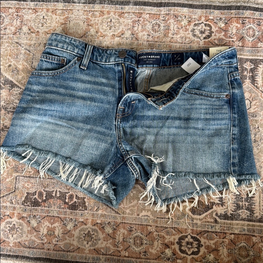 Lucky Brand Blue Jean Shorts with Frayed Hem